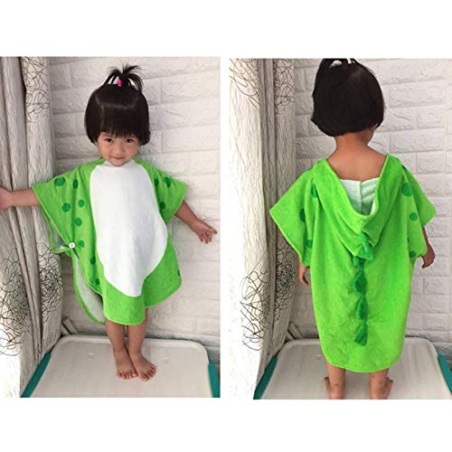 Wuyee Niños Algodón Toalla de baño Túnica Patrón de Dinosaurio Niños Playa con Capucha Poncho de natación