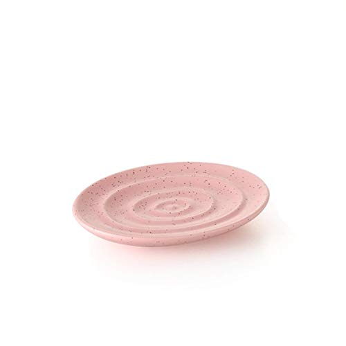 XIANGL Accesorios de baño de cerámica Conjunto Herramientas de Lavado Bebé Bebé Enjuague Bajón Taza de Jabón sobre Cepillo de Dormido (Color : Rosado, Size : Gratis)