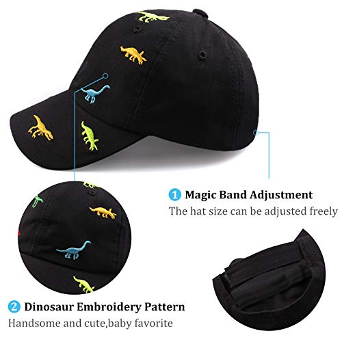 XIAOHAWANG Gorra de béisbol clásica para bebé, diseño de dinosaurio, para niños, para primavera, verano, para niños, con visera de 2 a 6 años