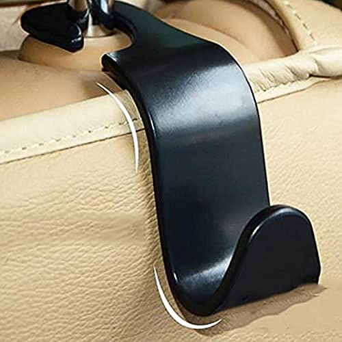 XIAOL Gancho para reposacabezas de asiento de coche, 1 paquete de organizador de almacenamiento universal para bolso, bolso, abrigo, ajuste universal, coche, negro, tipo S