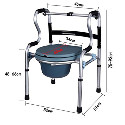 XIUYJBD Asiento De Inodoro para Ancianos Silla De Inodoro De Aluminio Plegable Inodoro Inodoro Inodoro Mujeres Embarazadas con Asiento De Inodoro con Rueda