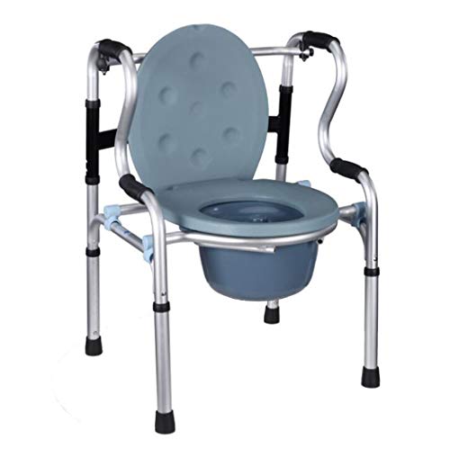 XIUYJBD Asiento De Inodoro para Ancianos Silla De Inodoro De Aluminio Plegable Inodoro Inodoro Inodoro Mujeres Embarazadas con Asiento De Inodoro con Rueda