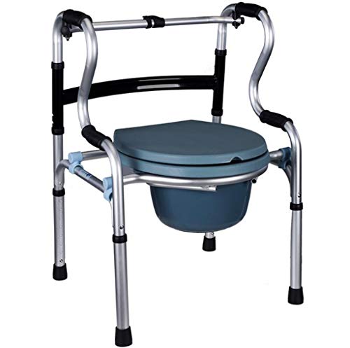 XIUYJBD Asiento De Inodoro para Ancianos Silla De Inodoro De Aluminio Plegable Inodoro Inodoro Inodoro Mujeres Embarazadas con Asiento De Inodoro con Rueda