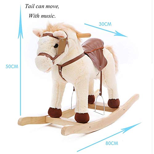 XMJ niño del Caballo de oscilación de Madera del niño de Felpa de una Silla Estribo Ride Juguete Activa la Boca, moviendo la Cola de Sonido, yo-yo de Coches, cumpleaños de Juguete de Regalo