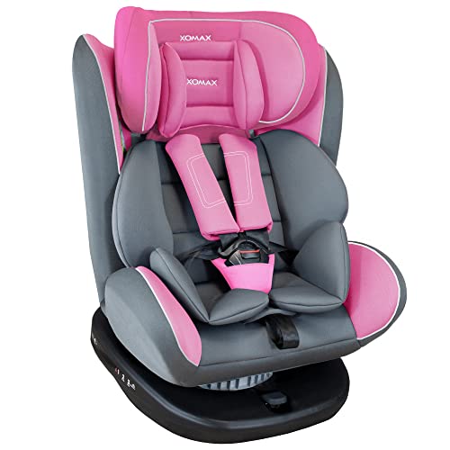 XOMAX 916 Silla de coche Isofix giratoria 360 grados I inclinable I Grupo 0+/1/2/3 I evolutiva 0-36 kg, 0-12 años I Funda extraíble y lavable I ECE R44/04