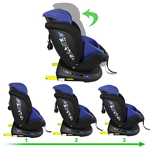 XOMAX S64 Silla de coche Isofix giratoria 360 grados I inclinable I Grupo 0+/1/2/3 I evolutiva 0-36 kg, 0-12 años I Funda extraíble y lavable I ECE R44/04