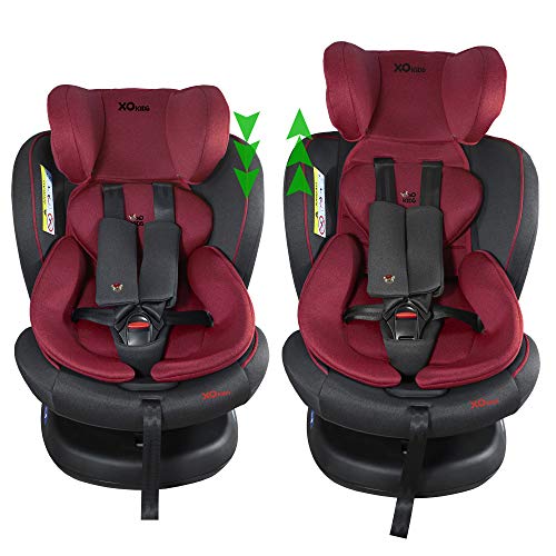 XOMAX S64 Silla de coche Isofix giratoria 360 grados I inclinable I Grupo 0+/1/2/3 I evolutiva 0-36 kg, 0-12 años I Funda extraíble y lavable I ECE R44/04