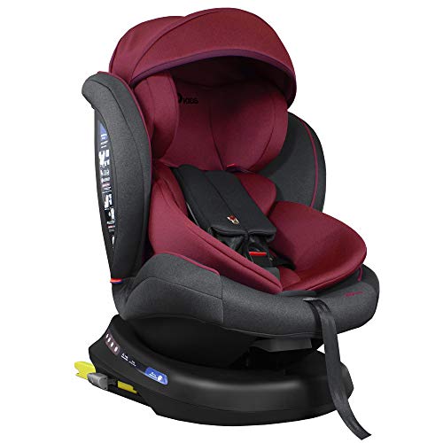 XOMAX S64 Silla de coche Isofix giratoria 360 grados I inclinable I Grupo 0+/1/2/3 I evolutiva 0-36 kg, 0-12 años I Funda extraíble y lavable I ECE R44/04