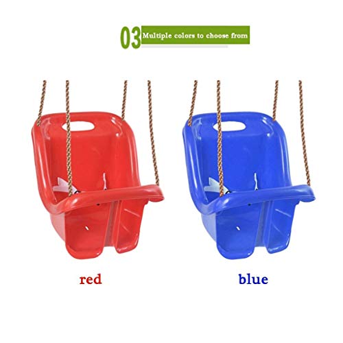 xuejuanshop Columpio Silla plástica del Asiento del niño del oscilación del Asiento del bebé al Aire Libre Interior Seguro y Durable del Patio Gimnasios y Columpios (Color : Blue-B)