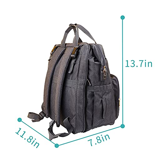 XXRCBag Bolsa de pañales Bolsa de momia mochila multifuncional gran capacidad mochila grande bebé general viajes compras papá salir con bebé magia, Mejora negra,