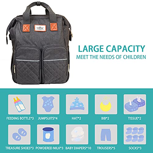 XXRCBag Bolsa de pañales Bolsa de momia mochila multifuncional gran capacidad mochila grande bebé general viajes compras papá salir con bebé magia, Mejora negra,