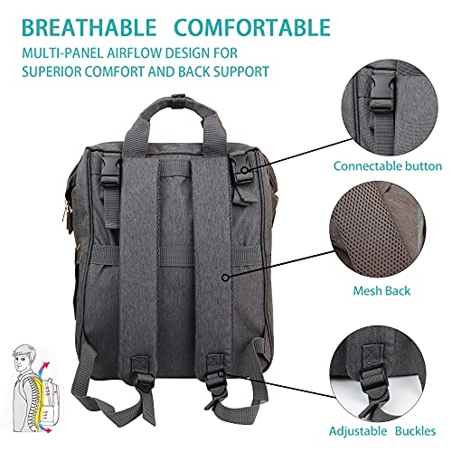 XXRCBag Bolsa de pañales Bolsa de momia mochila multifuncional gran capacidad mochila grande bebé general viajes compras papá salir con bebé magia, Mejora negra,