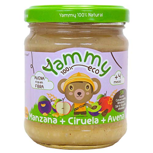 Yammy Tarrito De Manzana Ciruela Avena Ecológico 195Gr X 6 Uds 4M+ 6 Unidades 2000 g