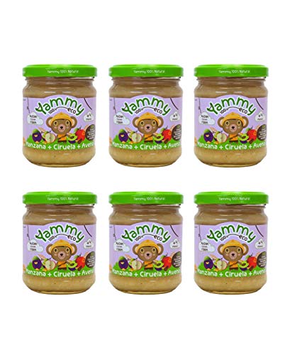 Yammy Tarrito De Manzana Ciruela Avena Ecológico 195Gr X 6 Uds 4M+ 6 Unidades 2000 g