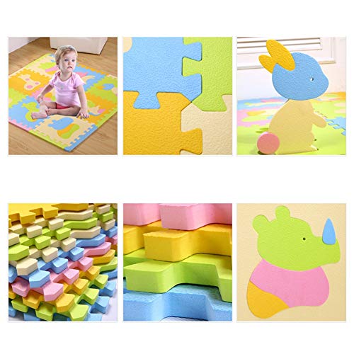 YANGJUN-alfombra puzzle Bebe Antideslizante Impermeable Proteccion Animal Fruta EDUCACIÓN FÍSICA, 1.3 Cm De Grosor, 6 Colores (Color : B, Size : 30x30x1.3cm-9pcs)