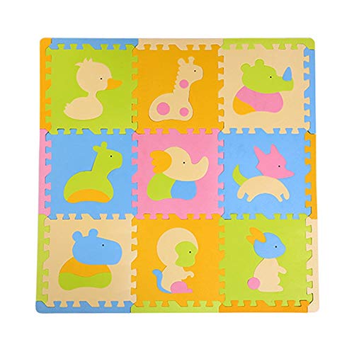 YANGJUN-alfombra puzzle Bebe Antideslizante Impermeable Proteccion Animal Fruta EDUCACIÓN FÍSICA, 1.3 Cm De Grosor, 6 Colores (Color : B, Size : 30x30x1.3cm-9pcs)