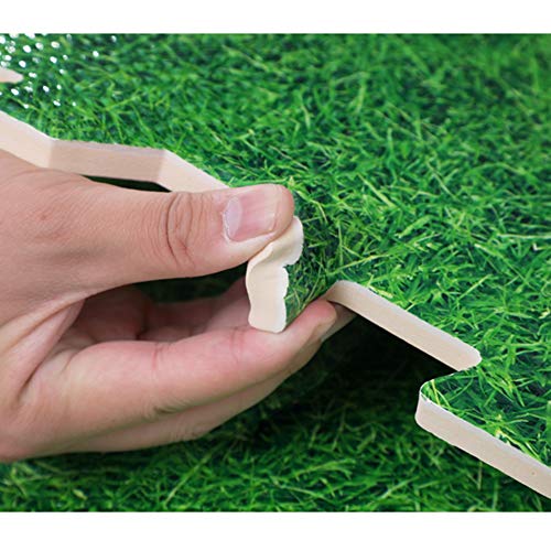 YANGJUN Suelo Goma Alfombra Puzzle Bebe Antideslizante Resistente Al Desgaste Anti Caída Césped Verde Habitación (Color : Green, Size : 60x60x1cm-6PCS)