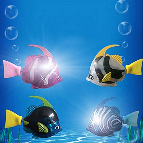 Yestter Natación Robot Pescado Juguete, Juguetes De Pescado Eléctrico con Luz LED, Pescado Inducción Agua Juguetes Activados Mini Aquarium Pescado Baño Juguetes para Niños