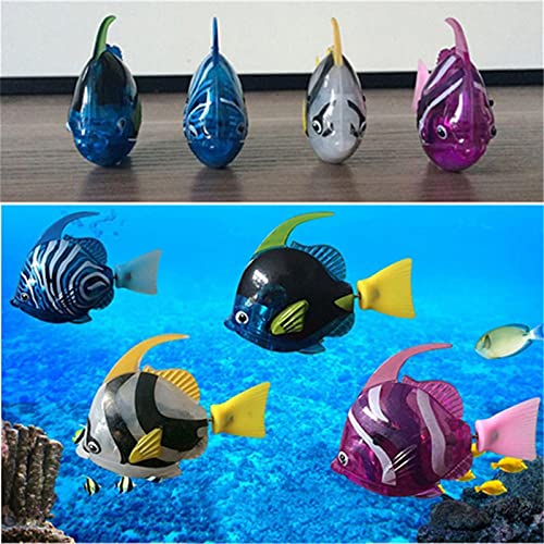 Yestter Natación Robot Pescado Juguete, Juguetes De Pescado Eléctrico con Luz LED, Pescado Inducción Agua Juguetes Activados Mini Aquarium Pescado Baño Juguetes para Niños