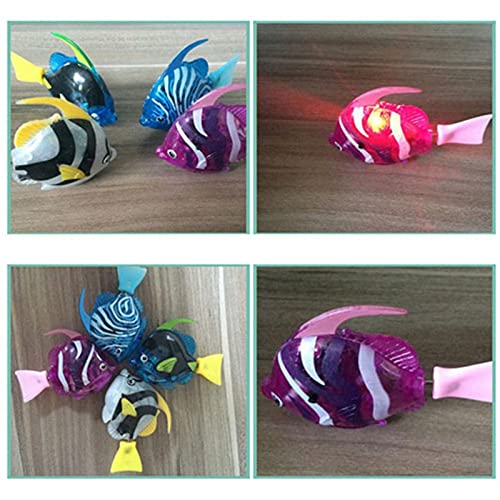 Yestter Natación Robot Pescado Juguete, Juguetes De Pescado Eléctrico con Luz LED, Pescado Inducción Agua Juguetes Activados Mini Aquarium Pescado Baño Juguetes para Niños