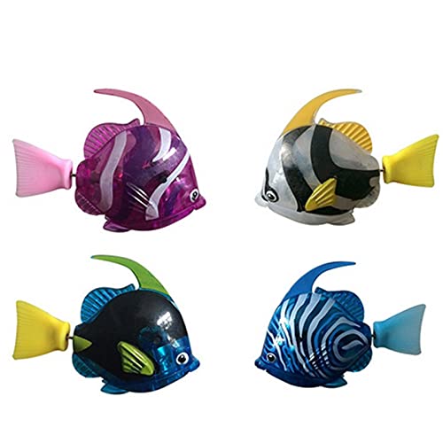 Yestter Natación Robot Pescado Juguete, Juguetes De Pescado Eléctrico con Luz LED, Pescado Inducción Agua Juguetes Activados Mini Aquarium Pescado Baño Juguetes para Niños