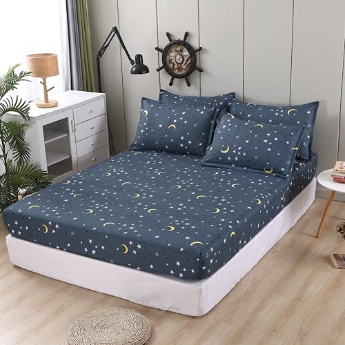 YFDC Funda De Colchón De Sábana Ajustable Sólida Acolchada con Banda De Goma Elástica En Todos Los Sentidos Sábana Antideslizante A Prueba De Polvo 1 Uds (Xingyue Legend,Pillowcase48x74cmx2)