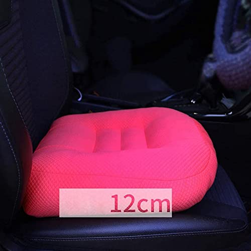 YGXR Asiento Elevador de Coche para Adultos, cojín de Asiento de Coche de Malla Transpirable 3D portátil para Conductor Pasajero niño, Cojines de Asiento de Altura Antideslizante (Pink 38x36x9cm)