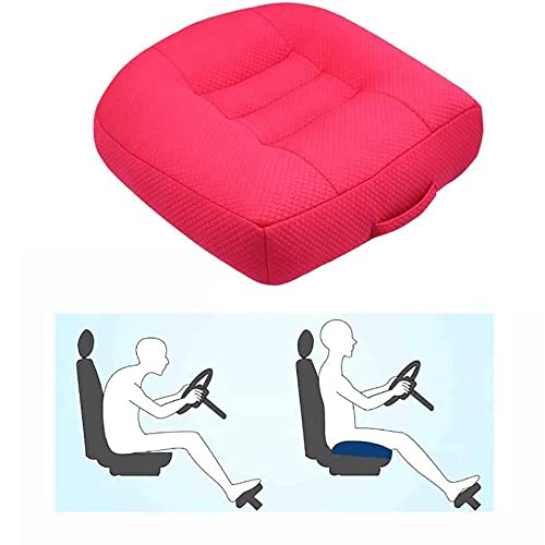 YGXR Asiento Elevador de Coche para Adultos, cojín de Asiento de Coche de Malla Transpirable 3D portátil para Conductor Pasajero niño, Cojines de Asiento de Altura Antideslizante (Pink 38x36x9cm)