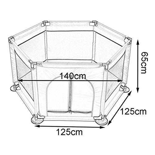 YJZQ - Piscina con bola plegable de tela Oxford con puerta de valla de juego para niños de 6 a 36 meses, bola no incluida