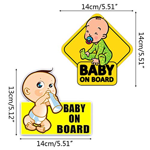 YO-HAPPY Baby On Board Sticker Reflective Vehicle Car Signs Etiqueta de Advertencia para el Conductor