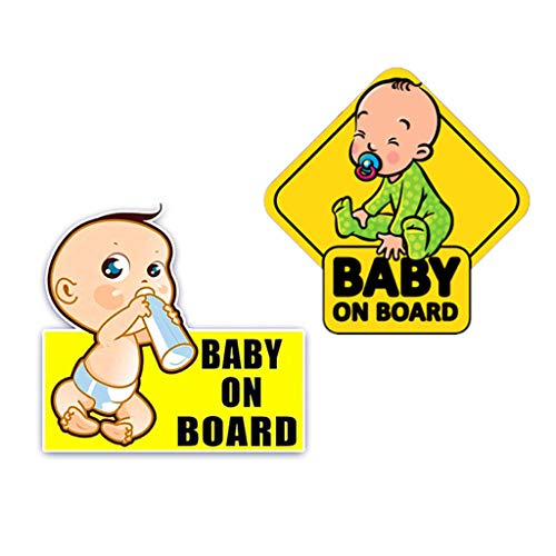 YO-HAPPY Baby On Board Sticker Reflective Vehicle Car Signs Etiqueta de Advertencia para el Conductor