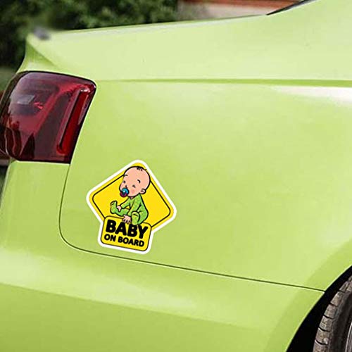 YO-HAPPY Baby On Board Sticker Reflective Vehicle Car Signs Etiqueta de Advertencia para el Conductor