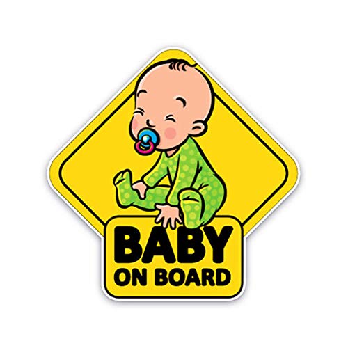 YO-HAPPY Baby On Board Sticker Reflective Vehicle Car Signs Etiqueta de Advertencia para el Conductor