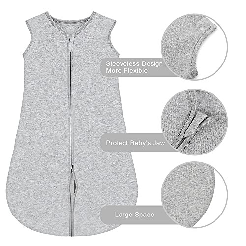 Yoofoss Saco de Dormir para Bebés 3 paquetes 100% algodón Cremalleras de 2 vías Saco de Dormir Bebe 1.0 TOG Unisex (S, Multicolor)