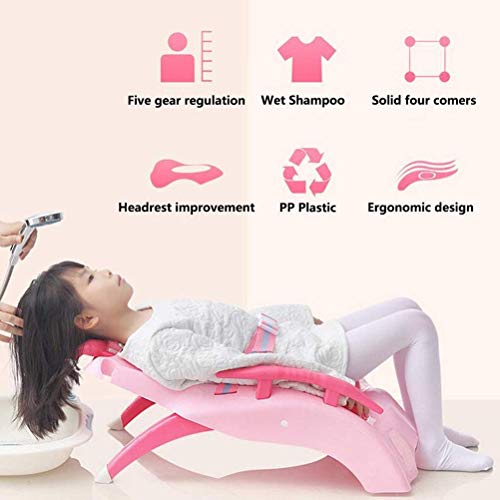 YWAWJ Silla de champú La Mujer Embarazada champú Silla Plegable Hijos de champú Cama (Color : Pink)