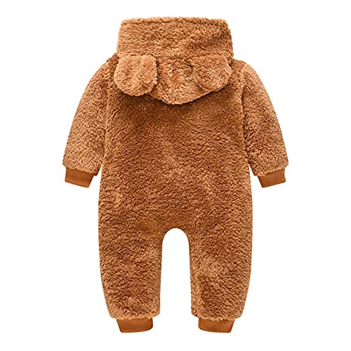 YWLINK Bebé Traje De Nieve Ropa De Invierno Footed Peleles NiñOs NiñAs CáLido Fleece Mameluco Con Capucha Mono CáLido Engrosado Chaqueta Con Cremallera De Oso De Dibujos Animados