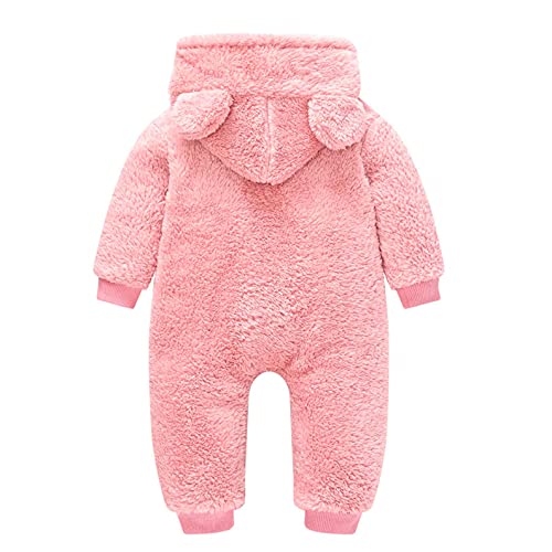 YWLINK Bebé Traje De Nieve Ropa De Invierno Footed Peleles NiñOs NiñAs CáLido Fleece Mameluco Con Capucha Mono CáLido Engrosado Chaqueta Con Cremallera De Oso De Dibujos Animados