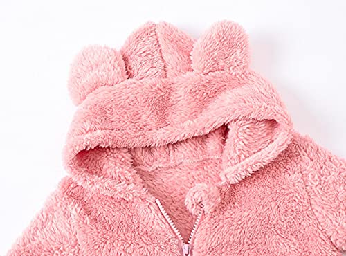 YWLINK Bebé Traje De Nieve Ropa De Invierno Footed Peleles NiñOs NiñAs CáLido Fleece Mameluco Con Capucha Mono CáLido Engrosado Chaqueta Con Cremallera De Oso De Dibujos Animados