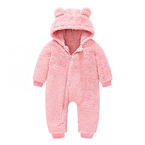 YWLINK Bebé Traje De Nieve Ropa De Invierno Footed Peleles NiñOs NiñAs CáLido Fleece Mameluco Con Capucha Mono CáLido Engrosado Chaqueta Con Cremallera De Oso De Dibujos Animados