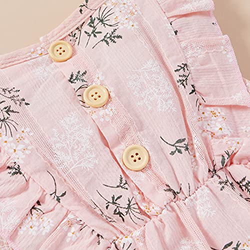 YWLINK Mono NiñO Verano Conjuntos NiñA Sin Mangas Camisola Volante Ruffle Estampado De Flores Traje De Rastreo+Venda Moda Casual Lindo Ropa De Bebe Regalo del DíA De Miembro Mono De Mezcla De AlgodóN