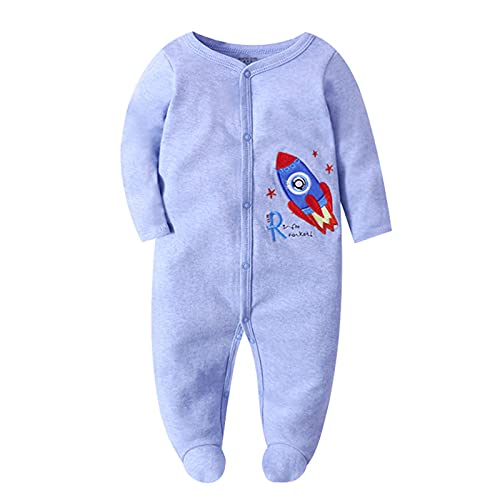 YWLINK Mono ReciéN Nacido Bebé Saco De Dormir con Pies Verano Pijama Manga Larga Mono Muselina De AlgodóN Transpirable Mamelucos Pijama Holgado con Pies Unisex 0-1 AñOs