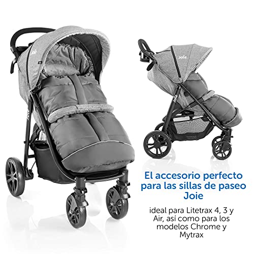 Zamboo - Saco invierno para Silla Paseo Joie - Sacos de Silla de bebe con Forro Polar térmico - Sacos de abrigo para Carritos con capucha, reflectores y bolsa - Gris