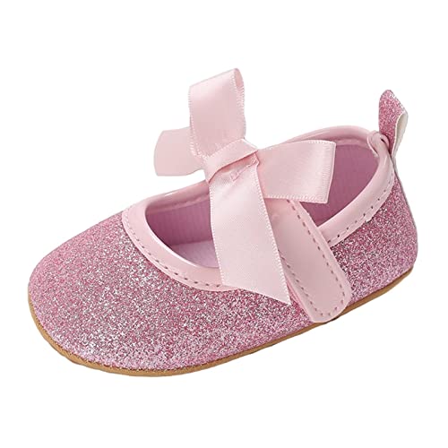 Zapato Bebe Niña con Suave Suela Antideslizantes Recien Nacida Zapatos Primeros Pasos Bebe Niña Mary Jane Princesa Zapatos para Niñas y Bebés 0-18 Meses