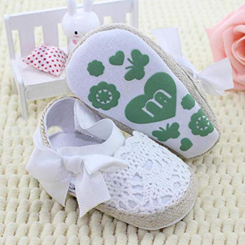 Zapatos Bebé Niña 2019 SHOBDW Zapatos De Princesa Suela Suave Antideslizante Sandalias Zapatos Verano Lindo Dulce Bowknot Zapatos Bebé Recién Nacida Zapatos Bebe Primeros Pasos(Blanco,0~6)