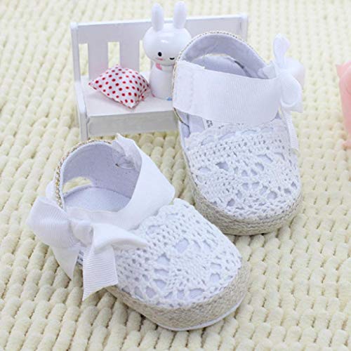 Zapatos Bebé Niña 2019 SHOBDW Zapatos De Princesa Suela Suave Antideslizante Sandalias Zapatos Verano Lindo Dulce Bowknot Zapatos Bebé Recién Nacida Zapatos Bebe Primeros Pasos(Blanco,0~6)