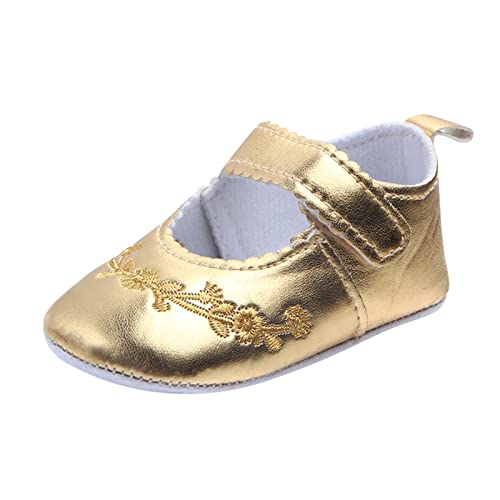 Zapatos de bebé para niña, zapatos de princesa, zapatos de niño, zapatos suaves para caminar, para bebés, dorado, 0-3Months