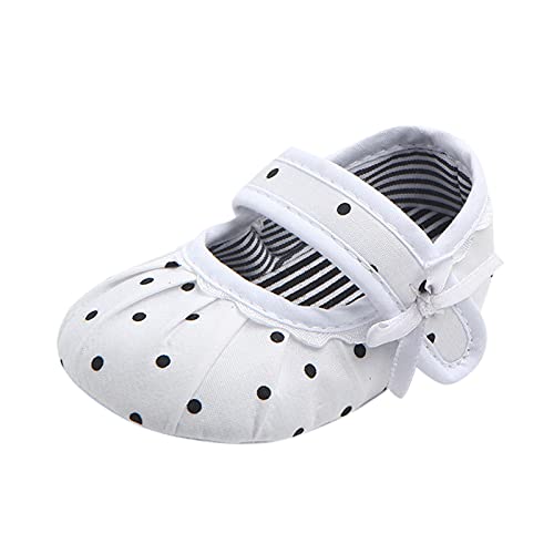 Zapatos de bebé Polka suave punto de marcha prewalker antideslizante Baby Kids Toddler Baby Zapatos para bebé (blanco, 0-6 meses)