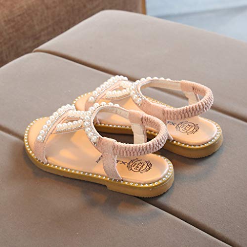 Zapatos para Bebé Niñas,Riou Niños Perla Cristal Princesa Soltera Zapatos Romanos Sandalias de Vestir en Cuero Zapatillas Verano Calzado