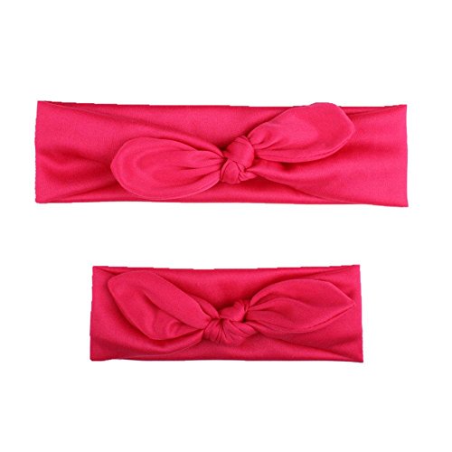 zhuotop bebé Infant Toddler diadema algodón Plain entre padres e hijos Coletero lazo hot pink Talla:talla única