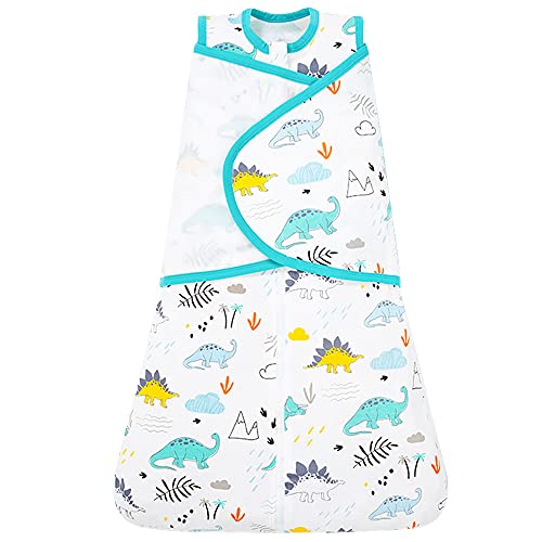 ZIGJOY Verano Saco de Dormir Bebe con Velcro Saco de Dormir Infantil Manta Ajustable para Bebé 6-12 Meses Envoltura Manta Recién Nacidos Mantas Envolventes(Jurásico)